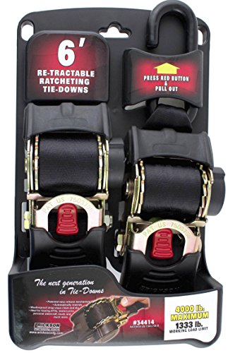 Erickson 34414 Pro Series Black 2 X 6 Retractable Ratcheting Tie-down Strap Pack Of