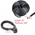 95ft X 3 8 Synthetic Winch Rope Cable 20500lbs And 2pcs 1 2 Inch Oft Shackle For Truck Boat Atv Utv Ramsey Jeep 4x4 Black Gray