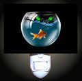 Cat Looking In Goldfish Bowl Decorative Nightlight 