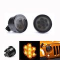 Lantsuna Amber Front Led Bumper Turn Signal Light Assembly Smoked Lens Fender Parking Side Marker Lamp For Jeep Wrangler Jk