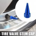 X Autohaux 8pcs Blue Spike Wheel Tyre Tire Valve Air Stem Cap Cover Universal For Car Truck Motorcycle Bike