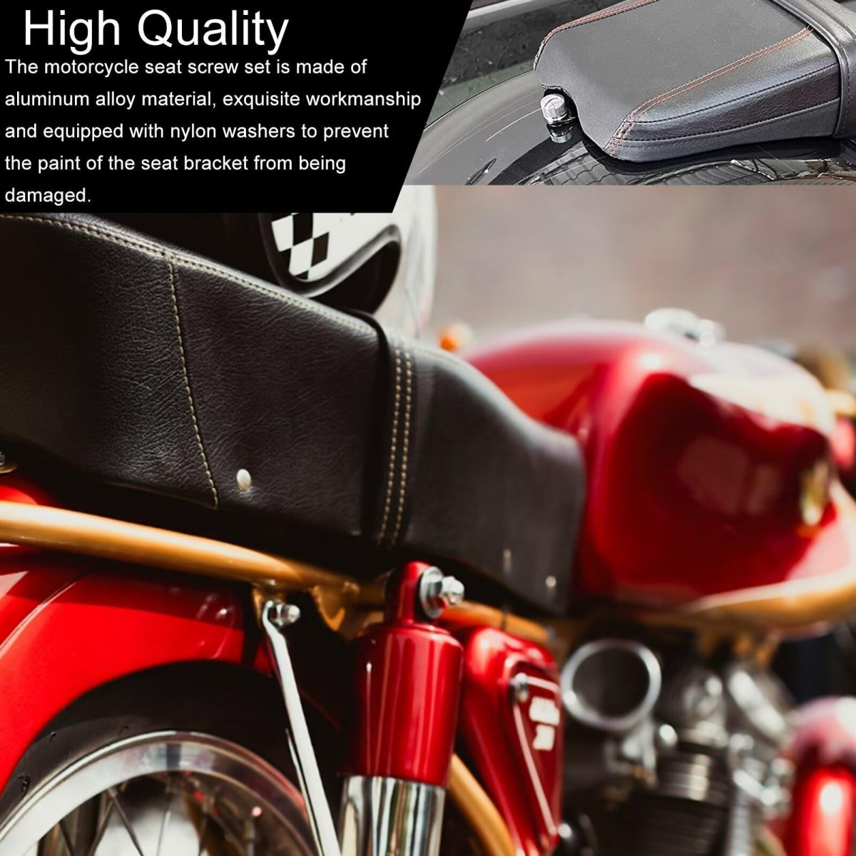 2-pack Chrome Stainless Steel Seat Bolt Nut Kit Fit For Streetbob Model Silver