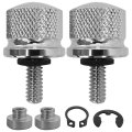 2-pack Chrome Stainless Steel Seat Bolt Nut Kit Fit For Streetbob Model Silver
