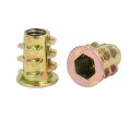 Uxcell M4x10mm Interface Hex Socket Threaded Insert Nuts 60pcs With Round Plate For Wood Furniture