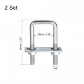Uxcell Square U-bolts 1-3 8 35mm Inner Width 80mm Length Carbon Steel M8 With Nuts Plate Washers 2 Set