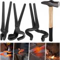 Knife Making Tongs Set Blacksmithsa Hammer 0000811-1000 Perfect For Assembled Bladesmith Blacksmith Forge Tong Tools Vise Anvil 