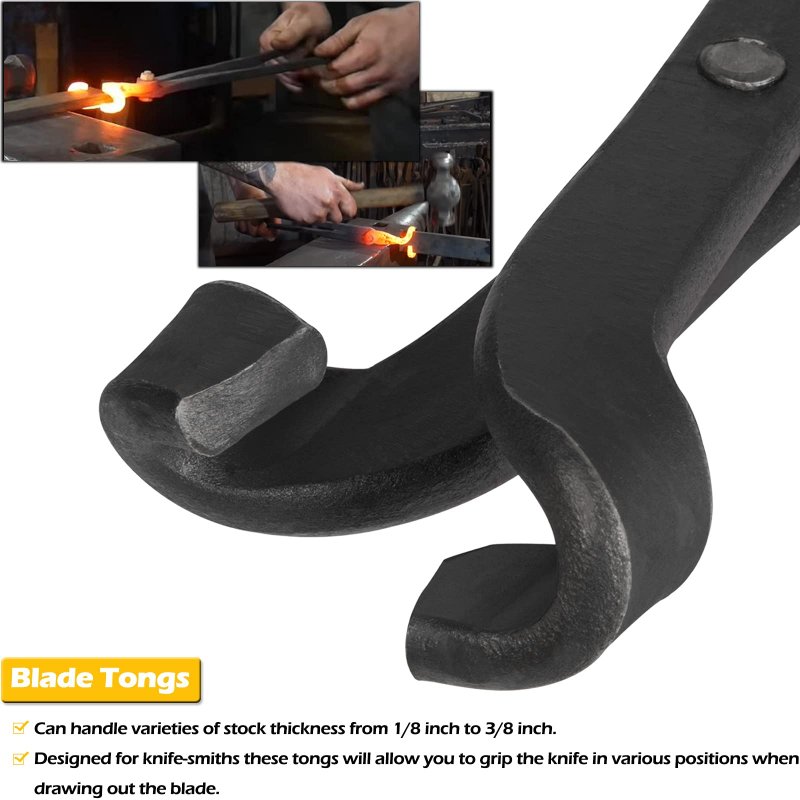 Knife Making Tongs Set Blacksmithsa Hammer 0000811-1000 Perfect For Assembled Bladesmith Blacksmith Forge Tong Tools Vise Anvil