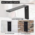 Uxcell Floating Shelf Brackets 8 Inch 6 Pack Iron L For Shelves Max Load 35 Lbs Metal Bracket Hardware Supports Black