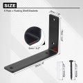 Uxcell Floating Shelf Brackets 8 Inch 6 Pack Iron L For Shelves Max Load 35 Lbs Metal Bracket Hardware Supports Black