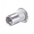 Uxcell M4 Rivet Nuts Aluminium Alloy Knurled Flat Head Threaded Insert Nut Silver 25pcs