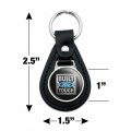 Graphics More Black Leather Ford Built Tough Keychain