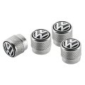 000071215a Aluminium Tire Valve Stem Caps With Logo Silver 4 Piece Set For Passenger Cars