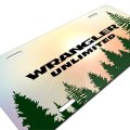 Jeep Wrangler Unlimited Green Forrest Sillhouette Graphic Special Aluminum Metal License Plate Official Licensed