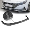 3pcs Stp-style Car Front Bumper Lip Spoiler Wing Body Kit Compatible With Elantra 21-22 Carbon Fiber Look