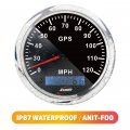 85mm 120 Mph Gps Speedometer With Odometer 3 38 In Waterproof Gauge 7 Color Led Stainless Steel Rim 12v 24v For Car Truck