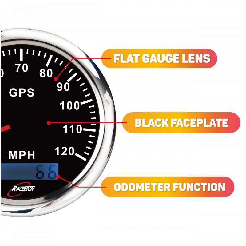85mm 120 Mph Gps Speedometer With Odometer 3 38 In Waterproof Gauge 7 Color Led Stainless Steel Rim 12v 24v For Car Truck