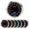 85mm 120 Mph Gps Speedometer With Odometer 3 38 In Waterproof Gauge 7 Color Led Stainless Steel Rim 12v 24v For Car Truck