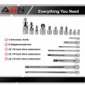 Abn Socket Accessory Extension Set 20-piece Ratchet Tool Kit With Universal Joints Adapters And Reducers