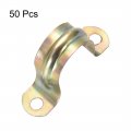 Uxcell 3 4inch Rigid Pipe Strap 2 Holes Tube Straps Iron Tension Clip Clamp 50pcs