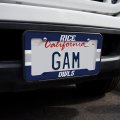 Rice University Owls Stripes License Plate Tag Frame