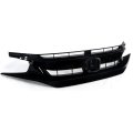 Front Hood Mesh Grille Guards For Honda Civic 2019 2020 2021 Abs Plastic Bumper Grill Cover