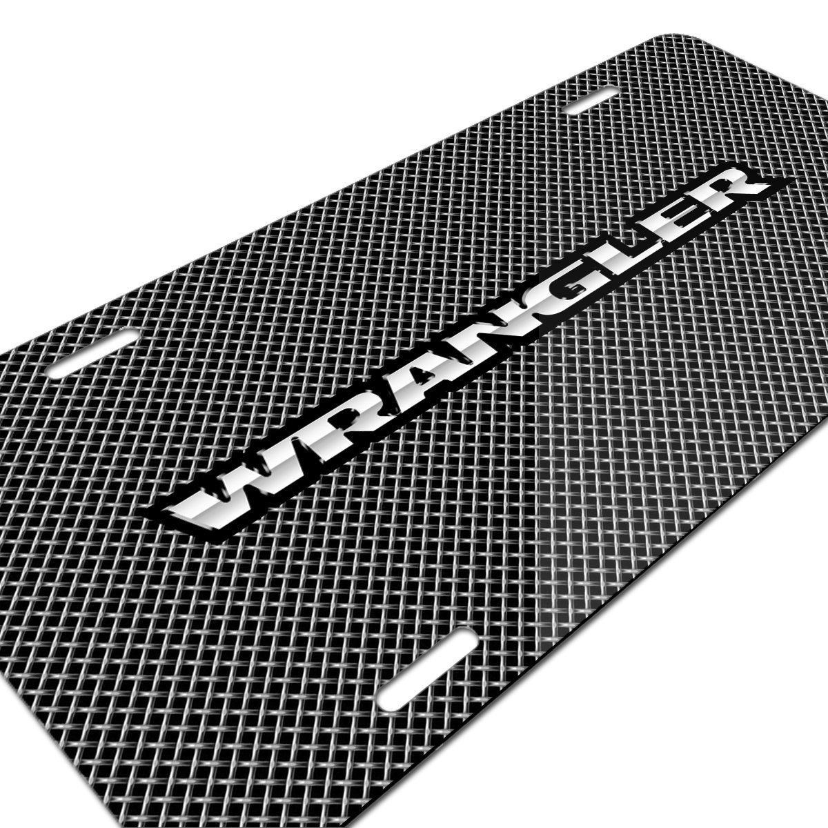 Jeep Wrangler On Front Mesh Grill Graphic Special Aluminum Metal License Plate Official Licensed