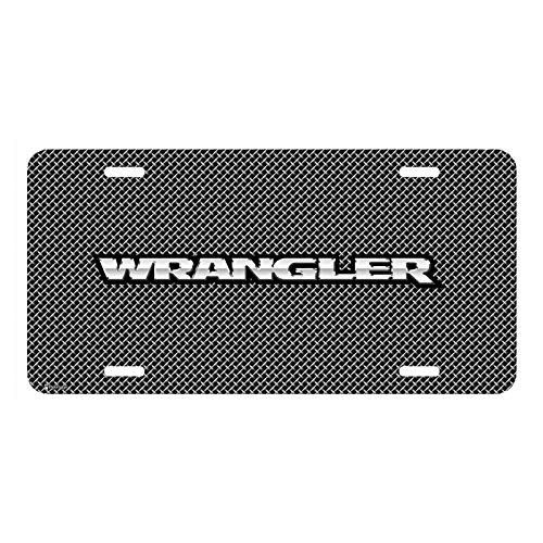 Jeep Wrangler On Front Mesh Grill Graphic Special Aluminum Metal License Plate Official Licensed