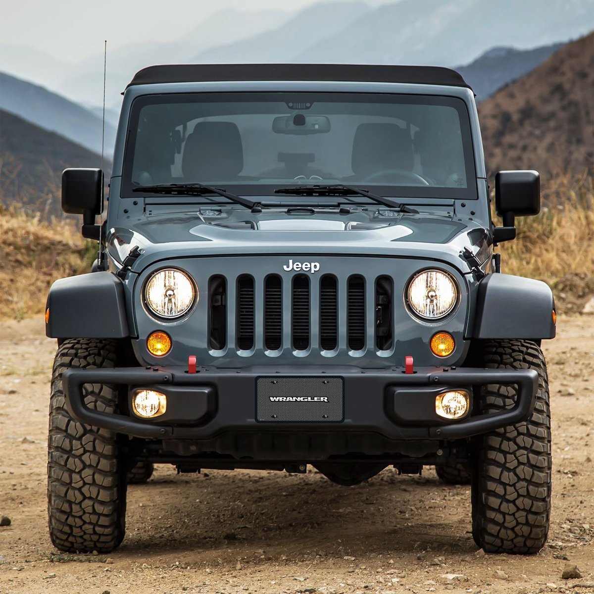 Jeep Wrangler On Front Mesh Grill Graphic Special Aluminum Metal License Plate Official Licensed