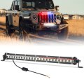 Opp Ulite Led Light Bar 13 5inch With Red Blue Strobe Solid Mode 1 Flashing 84pcs Spot Beam Slim Driving Work Lights For 4x4
