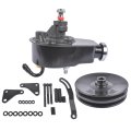 Power Steering Pump Double 2-groove Pulley Bracket Kit Replacement For Chevy Bbc Sbc Small Block 265 283 305 327 350 383 400 