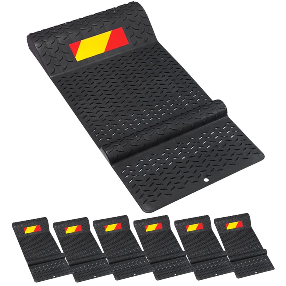 Electriduct Pack Of 6 Plastic Parking Mat Guides For Garage Vehicles Antiskid Car Safety Park Aid Black
