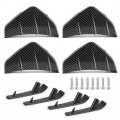 Rear Bumper Spoiler 4pcs Abs Car Lip Fins Diffuser Protector Carbon Fiber Style Universal Parts 