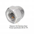 Uxcell 8-32 Acorn Cap Nuts 50pcs 304 Stainless Steel Hardware Hex Dome Head For Fasteners Silver