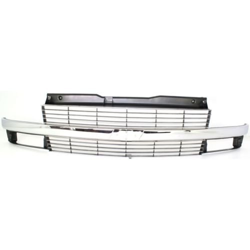 Perfect Fit Group 6696-2 Astro Grille Painted-silver W Chrome Center Bar Composite Headlight