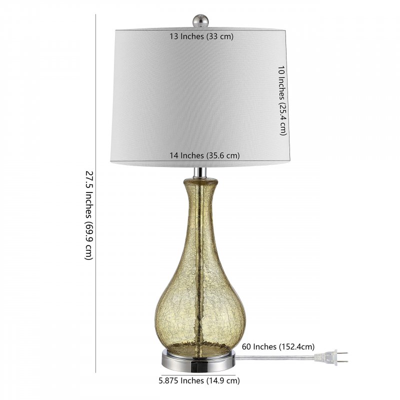 Safavieh Lighting Collection Finnley Amber Crackle 28-inch Bedroom Living Room Home Office Desk Nightstand Table Lamp Led Bulb