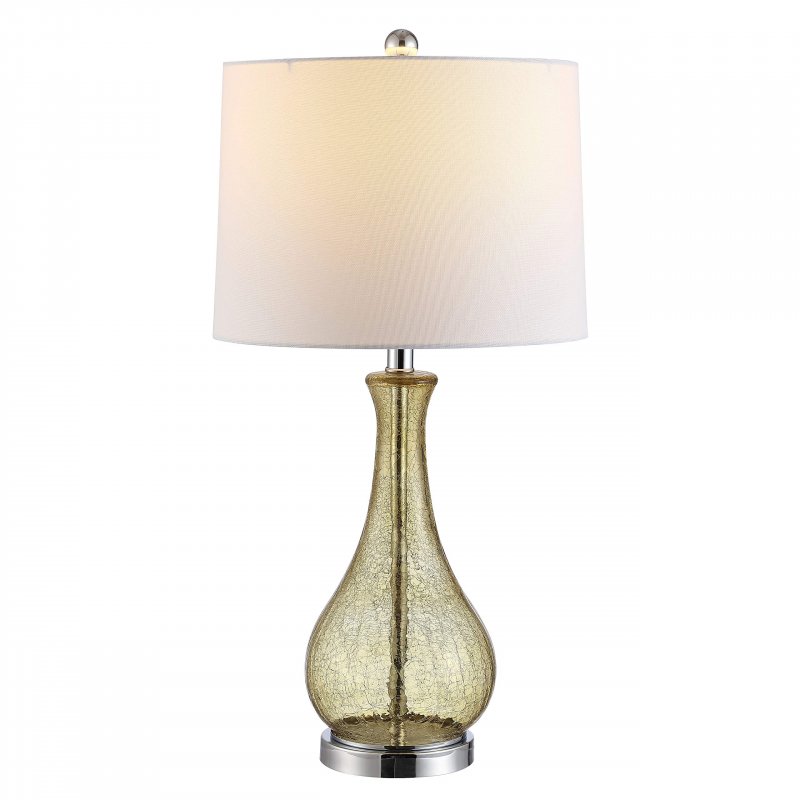 Safavieh Lighting Collection Finnley Amber Crackle 28-inch Bedroom Living Room Home Office Desk Nightstand Table Lamp Led Bulb