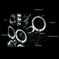 Dual Led Halo Ring Projector Chrome Housing Amber Corner Headlight Lamps Tool Kit Compatible With Ford F-150 09-14