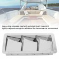 Acouto Boat Louver Stainless Steel Vent Pair Marine Air Cover 3 Slots 210x110mm Rectangle 304 Universal For Boats