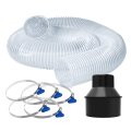 Powertec 70348 2-1 X 10 Pvc Dust Collection Hose Kit With 5 Stainless Steel Clamps 4 To 2 Reducer For Collector Woodworking And 