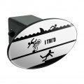 I Tri D Triathlon Triathlete Swim Bike Run Tried Funny Oval Tow Trailer Hitch Cover Plug Insert