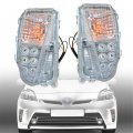 Wflnhb 2pcs Fog Lights Replacement For Toyota Prius 2012-2015 Drl Lamp Clear Lens Left Right Side Passenger Driver