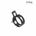 Uxcell Steel Band Clamp 26mm Inner Dia Fit 27 5-30mm Od Hose Spring Type Action Fuel Line Silicone Tube Clip Black 5pcs