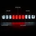 Auto Dynasty Black Housing Smoke Lens Third Brake Blue Led Cab Roof Running Light For Silverado Sierra Gmt900