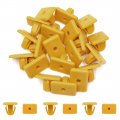 Uxcell 20 Pcs Yellow Square Head Plastic Rivets Retainer Clips 12mm X 15mm