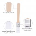 Uxcell 0 6 Width Small Paint Brush Nylon Bristle With Wood Handle Painting Tool For Wall Door Cabinets Furniture Fences White