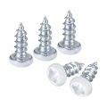 50pcs 2 X 1 4 White Pan Head Self Tapping Screws Carbon Steel Phillips Wood For Woodworking Silver Blue 