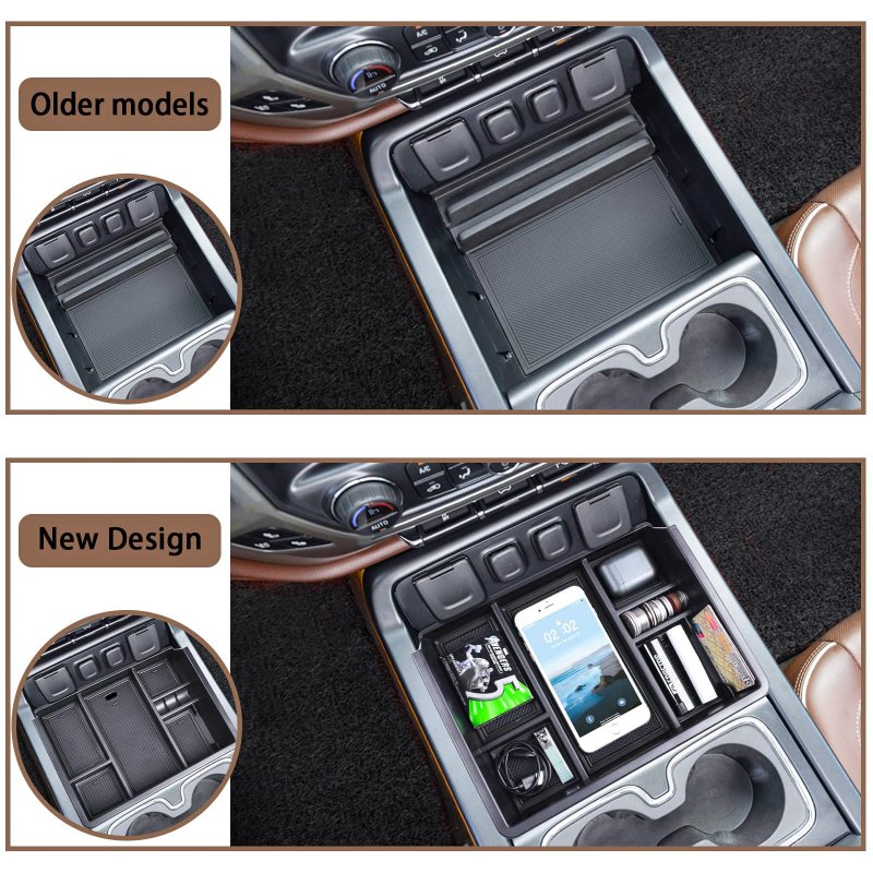Center Console Organizer Tray For 2014-2018 Chevy Silverado Gmc Sierra 1500 Accessories 2015-2019 Sierra 2500hd 3500hd