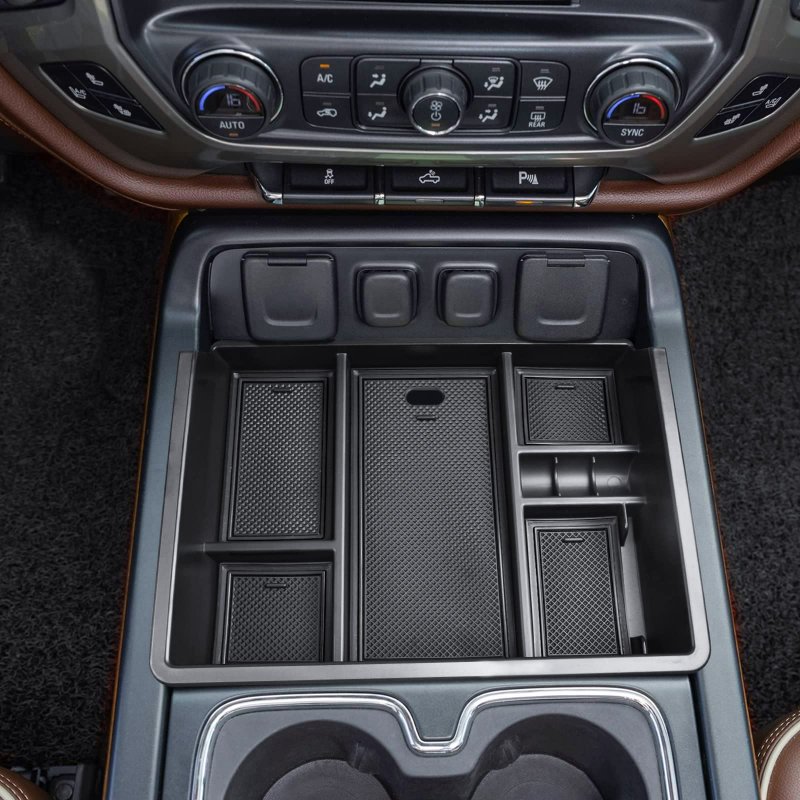 Center Console Organizer Tray For 2014-2018 Chevy Silverado Gmc Sierra 1500 Accessories 2015-2019 Sierra 2500hd 3500hd