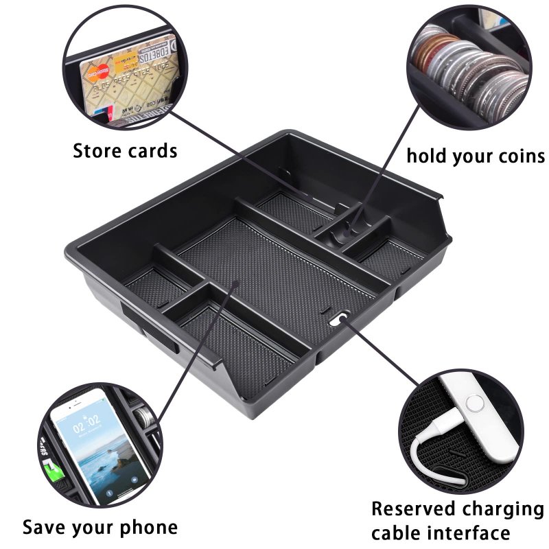 Center Console Organizer Tray For 2014-2018 Chevy Silverado Gmc Sierra 1500 Accessories 2015-2019 Sierra 2500hd 3500hd