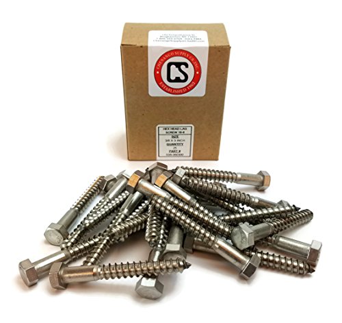 Stainless Steel Hex Lag Screws 3 8 In X 8 25 Pieces External Head Partially Threaded Deck